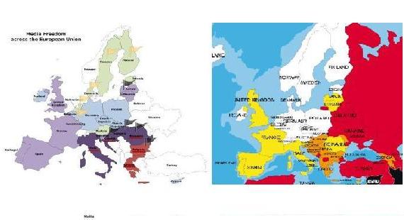 The maps of Index on Censorship and RWB